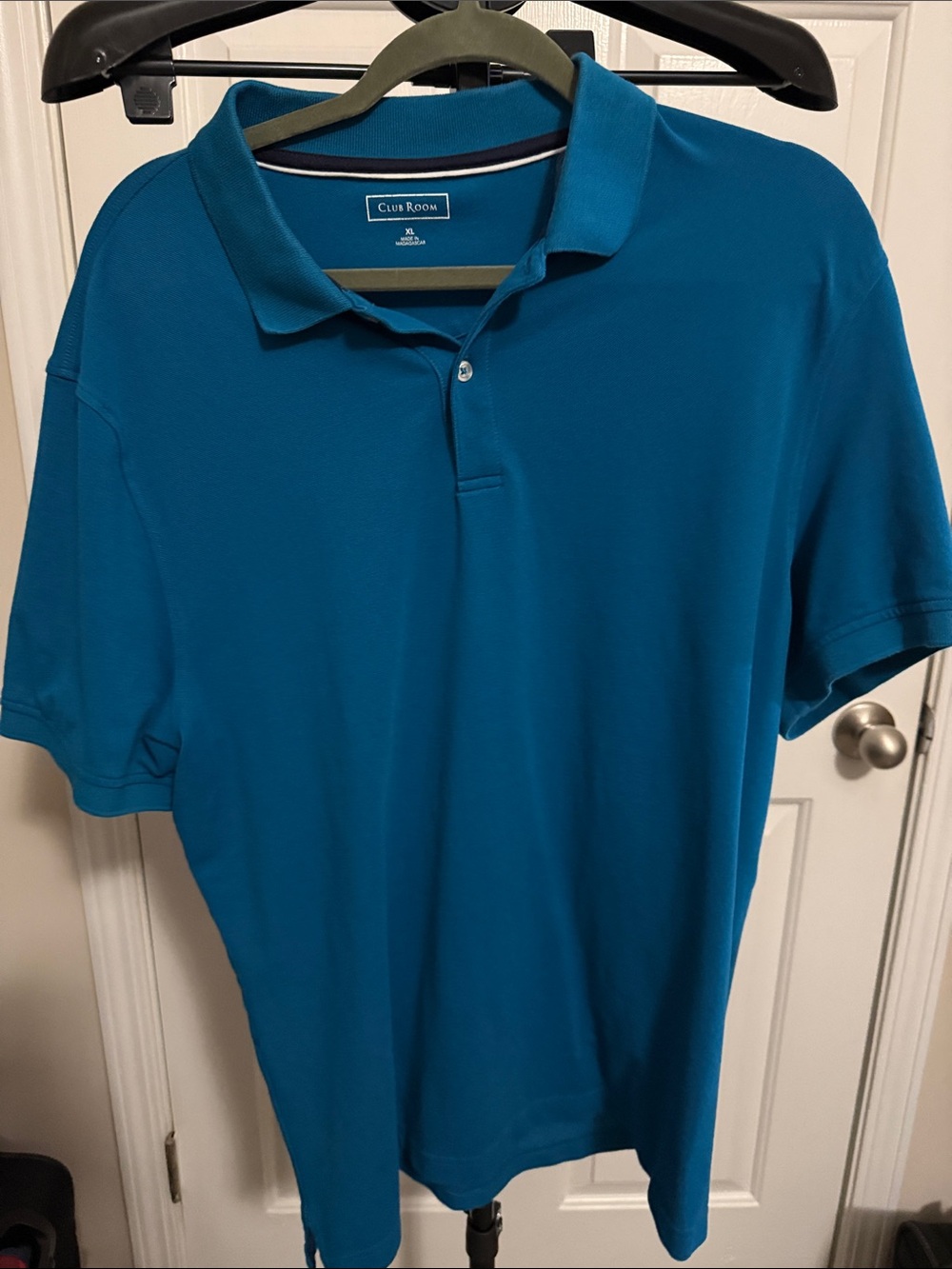 Club Room Men's Teal Blue Polo Shirt - Short Sleeve